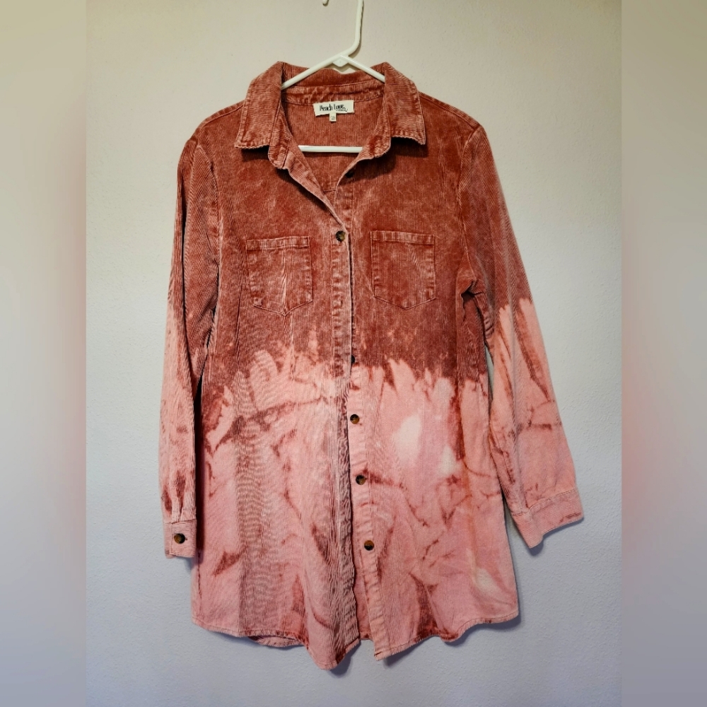 Nanamacs Dusty Rose Corduroy Button Up Dress